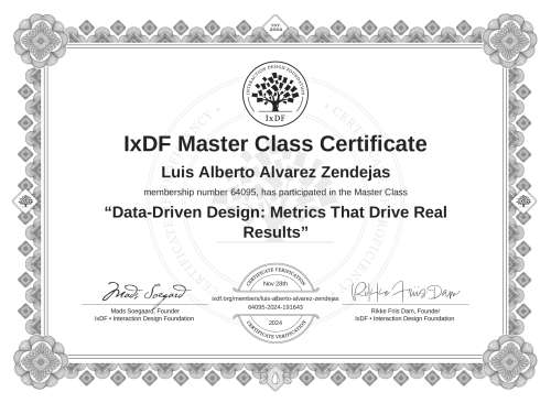 Data-Driven Design: Metrics That Drive Real Results certificate