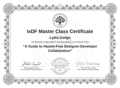 A Guide to Hassle-Free Designer-Developer Collaboration certificate