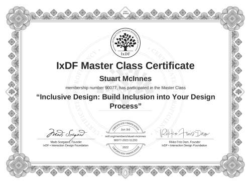 Inclusive Design: Build Inclusion into Your Design Process certificate