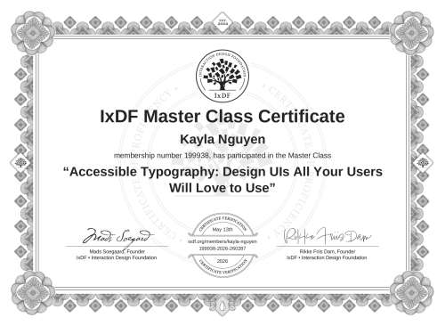 Accessible Typography: Design UIs All Your Users Will Love to Use certificate