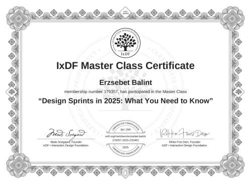Design Sprints in 2025: What You Need to Know certificate