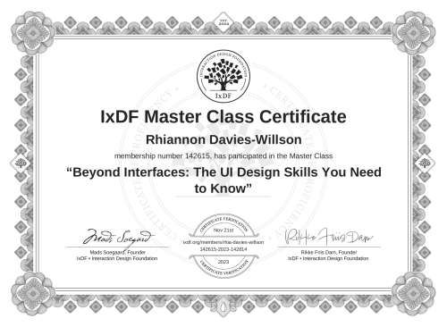 Beyond Interfaces: The UI Design Skills You Need to Know certificate