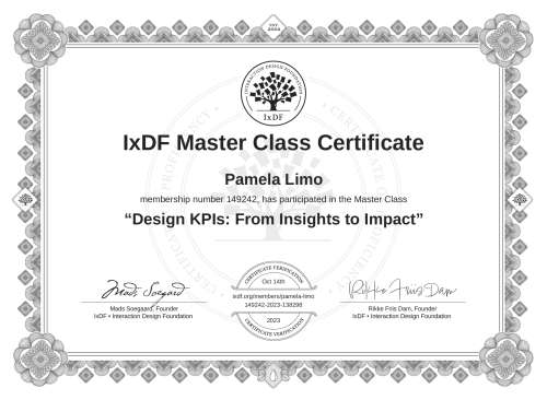 Design KPIs: From Insights to Impact certificate