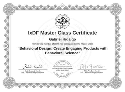 Behavioral Design: Create Engaging Products with Behavioral Science certificate