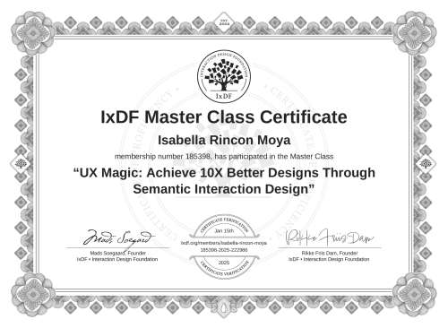 UX Magic: Achieve 10X Better Designs Through Semantic Interaction Design certificate
