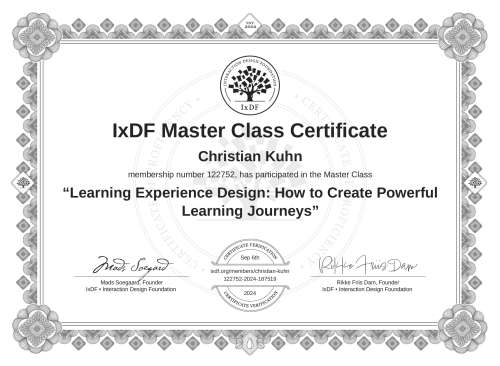 Learning Experience Design: How to Create Powerful Learning Journeys certificate
