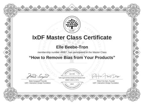 How to Remove Bias from Your Products certificate