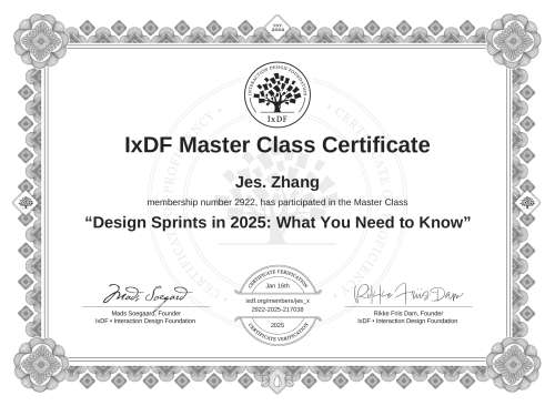 Design Sprints in 2025: What You Need to Know certificate