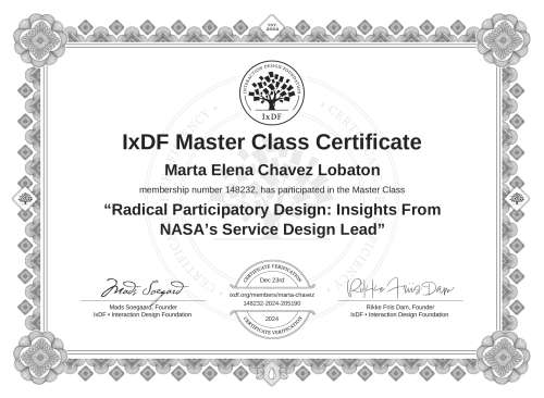 Radical Participatory Design: Insights From NASA’s Service Design Lead certificate