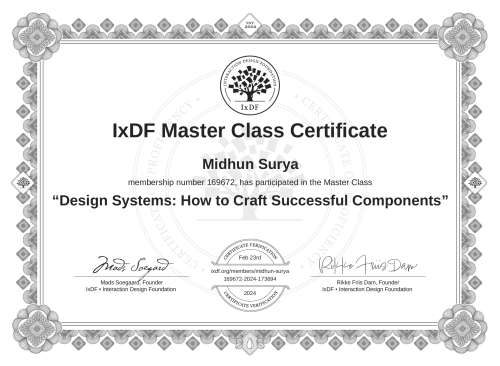 Design Systems: How to Craft Successful Components certificate