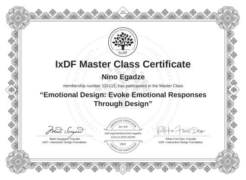 Emotional Design: Evoke Emotional Responses Through Design certificate