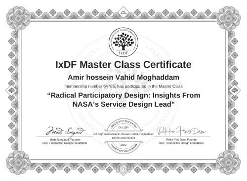 Radical Participatory Design: Insights From NASA’s Service Design Lead certificate
