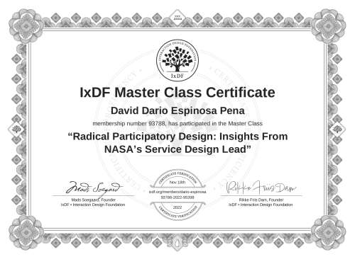 Radical Participatory Design: Insights From NASA’s Service Design Lead certificate