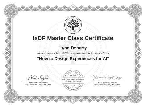 How to Design Experiences for AI certificate