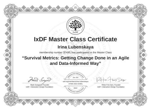 Survival Metrics: Getting Change Done in an Agile and Data-Informed Way certificate
