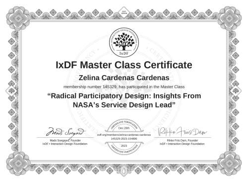 Radical Participatory Design: Insights From NASA’s Service Design Lead certificate