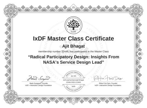 Radical Participatory Design: Insights From NASA’s Service Design Lead certificate