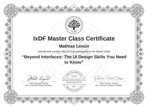 Beyond Interfaces: The UI Design Skills You Need to Know certificate