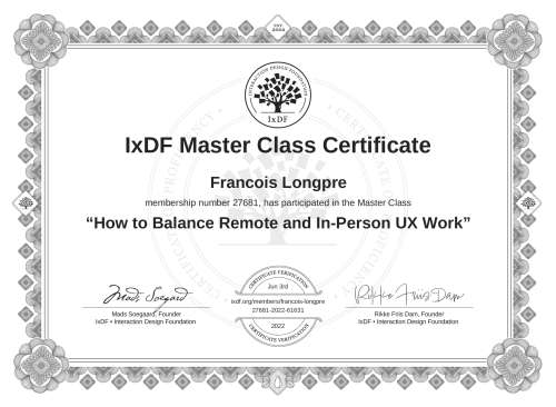 How to Balance Remote and In-Person UX Work certificate