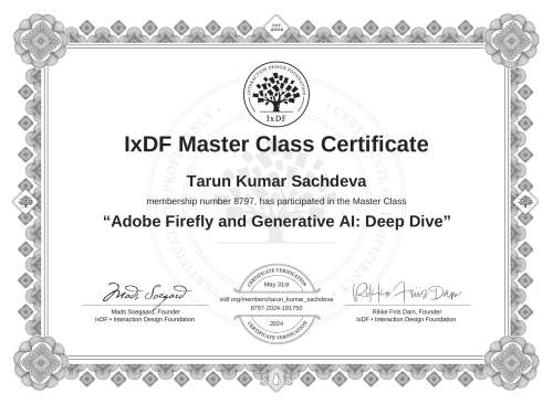 Adobe Firefly and Generative AI: Deep Dive certificate
