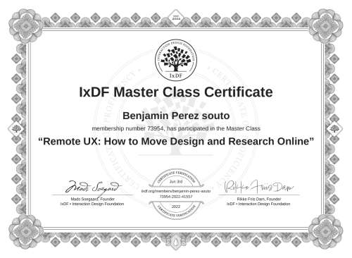 Remote UX: How to Move Design and Research Online certificate