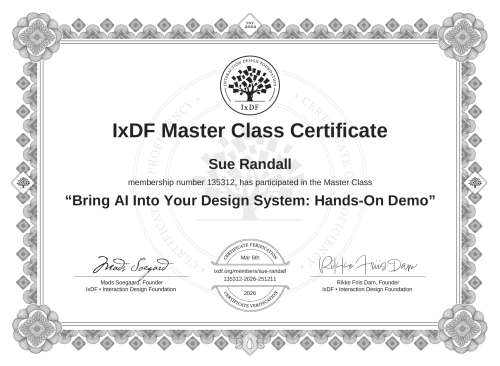 Bring AI Into Your Design System: Hands-On Demo certificate