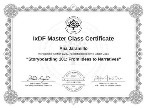Storyboarding 101: From Ideas to Narratives certificate