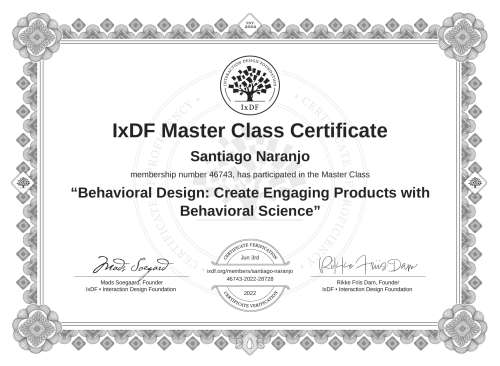 Behavioral Design: Create Engaging Products with Behavioral Science certificate