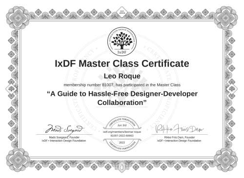 A Guide to Hassle-Free Designer-Developer Collaboration certificate
