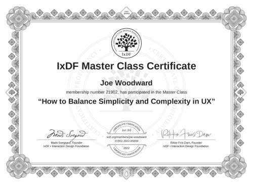 How to Balance Simplicity and Complexity in UX certificate