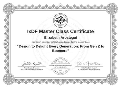 Design to Delight Every Generation: From Gen Z to Boomers certificate