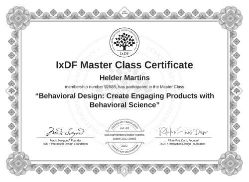 Behavioral Design: Create Engaging Products with Behavioral Science certificate