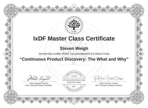 Continuous Product Discovery: The What and Why certificate