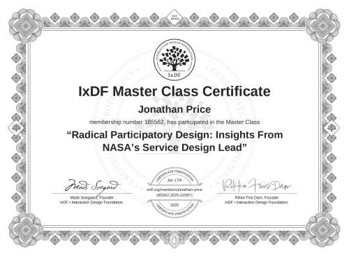 Radical Participatory Design: Insights From NASA’s Service Design Lead certificate