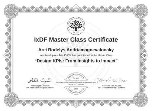 Design KPIs: From Insights to Impact certificate