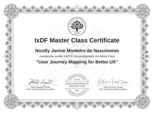 User Journey Mapping for Better UX certificate