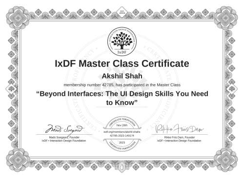 Beyond Interfaces: The UI Design Skills You Need to Know certificate