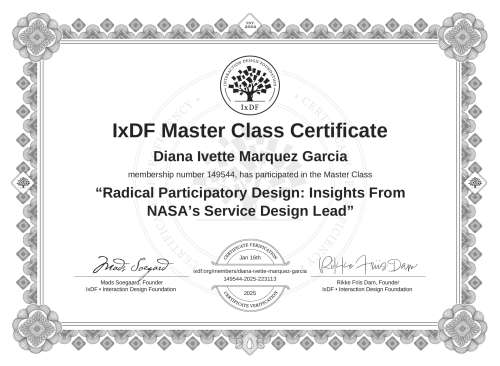 Radical Participatory Design: Insights From NASA’s Service Design Lead certificate