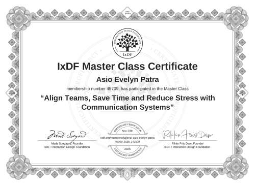 Align Teams, Save Time and Reduce Stress with Communication Systems certificate