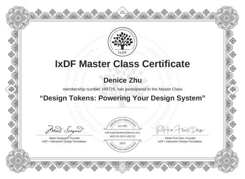 Design Tokens: Powering Your Design System certificate