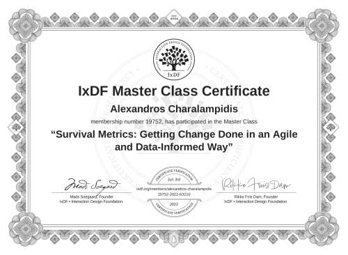 Survival Metrics: Getting Change Done in an Agile and Data-Informed Way certificate