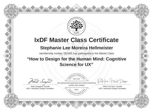 How to Design for the Human Mind: Cognitive Science for UX certificate