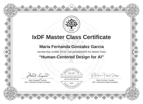Human-Centered Design for AI certificate
