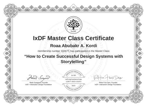How to Create Successful Design Systems with Storytelling certificate