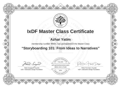 Storyboarding 101: From Ideas to Narratives certificate