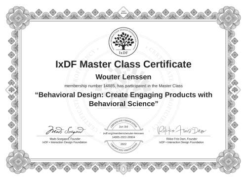 Behavioral Design: Create Engaging Products with Behavioral Science certificate