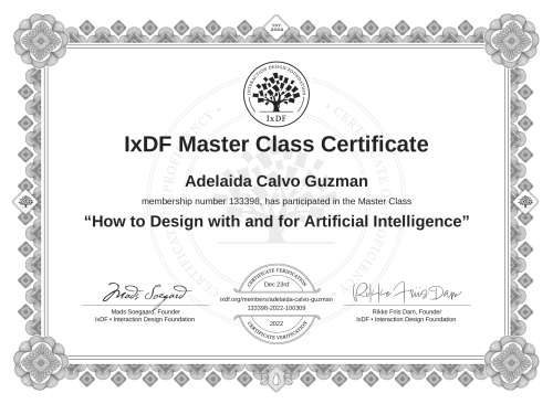 How to Design with and for Artificial Intelligence certificate