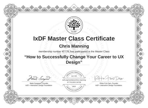 How to Successfully Change Your Career to UX Design certificate