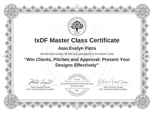 Win Clients, Pitches and Approval: Present Your Designs Effectively certificate