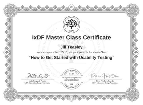 How to Get Started with Usability Testing certificate